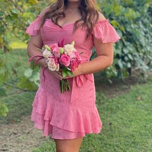 City Studio Pink Ruffle Mini Dress/Party Dress/Homecoming Dress